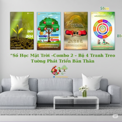 Bộ 4 Tranh Treo Tường Phát Triển Bản Thân (50x80cm)