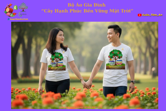 Bộ Áo Gia Đình “Cây Hạnh Phúc Bền Vững Mặt Trời”
